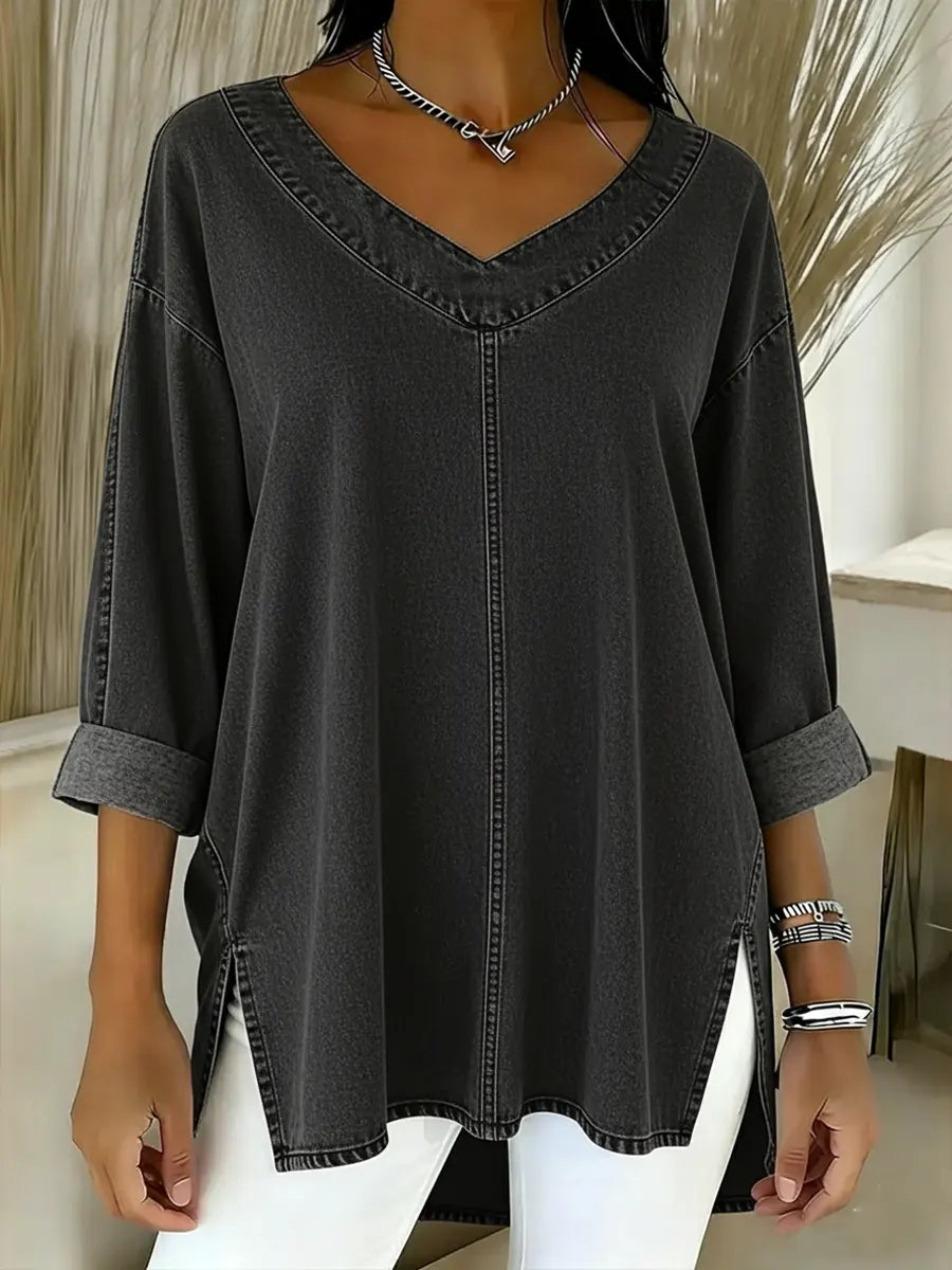 Lucy | Elegante Top in Denim