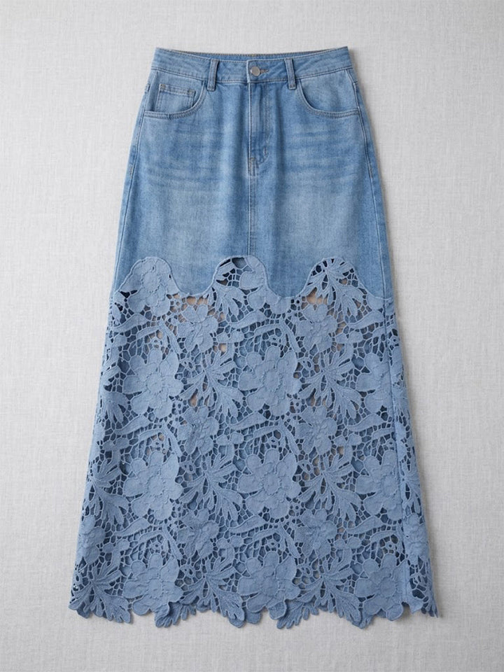 Grace | Denim Lace Skirt
