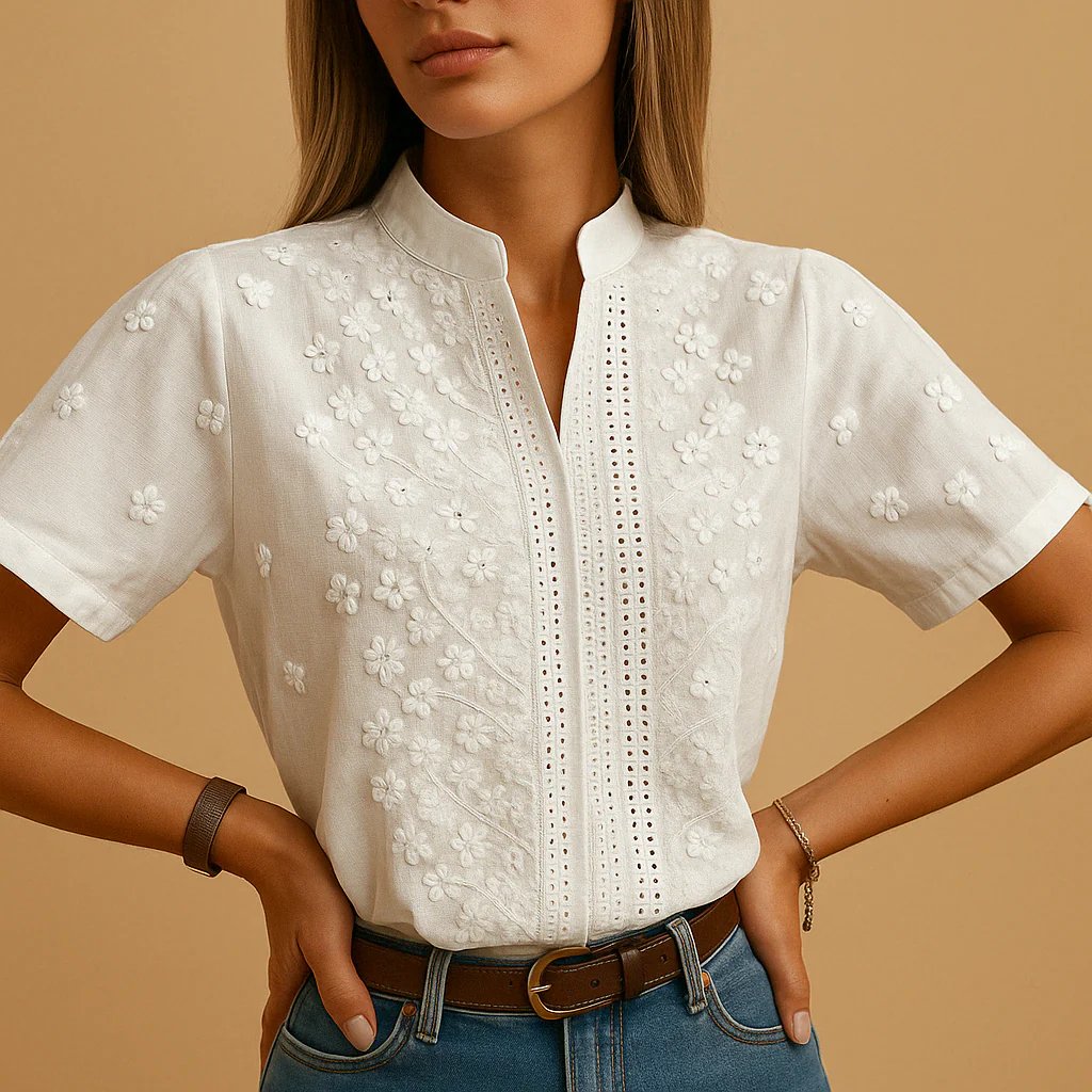 Christine | Camicia classica con scollo a V