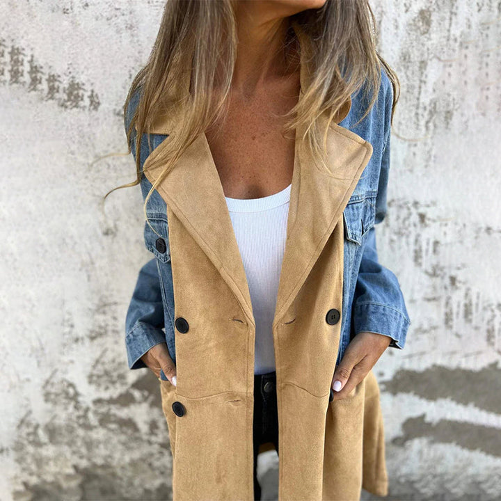 ELORA™ - Trench in denim bicolore