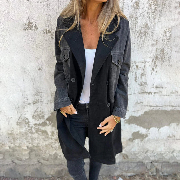 ELORA™ - Trench in denim bicolore