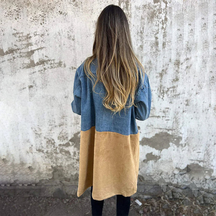 ELORA™ - Trench in denim bicolore