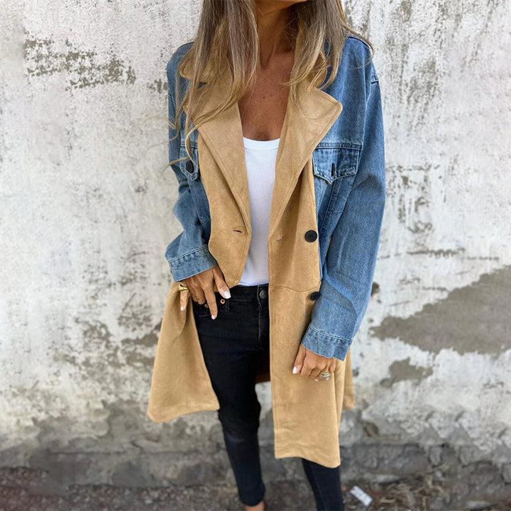 ELORA™ - Trench in denim bicolore