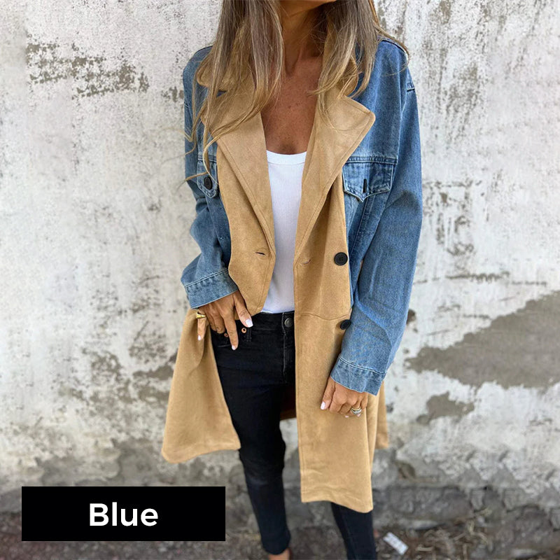 ELORA™ - Trench in denim bicolore