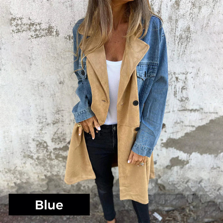 ELORA™ - Trench in denim bicolore