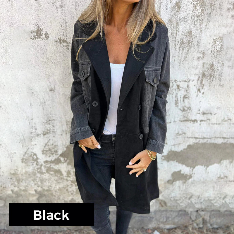 ELORA™ - Trench in denim bicolore