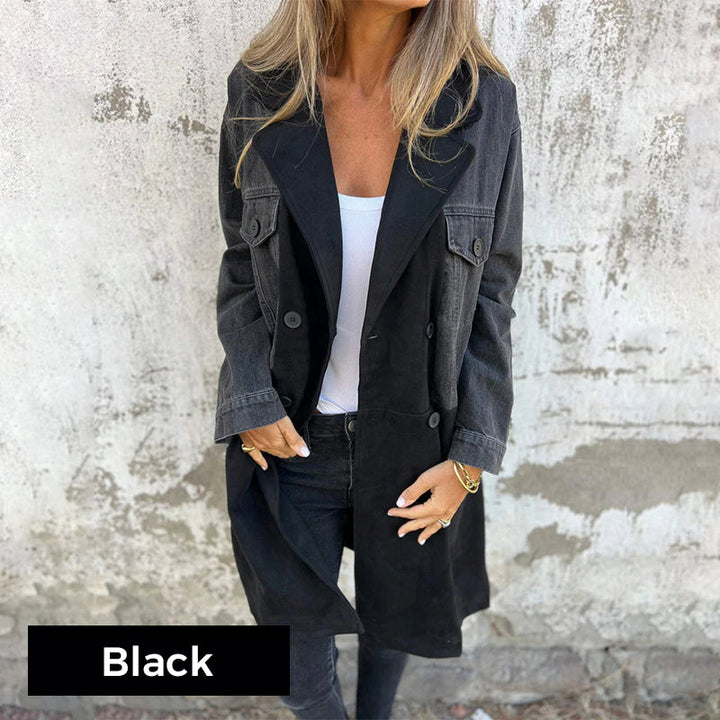 ELORA™ - Trench in denim bicolore