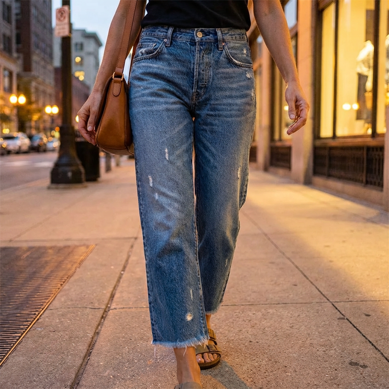 Pauline | Jeans dritti corti stile retrò