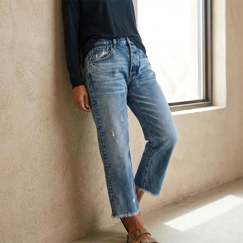 Pauline | Jeans dritti corti stile retrò