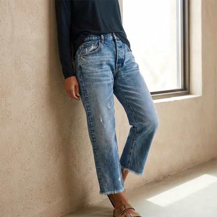 Pauline | Jeans dritti corti stile retrò