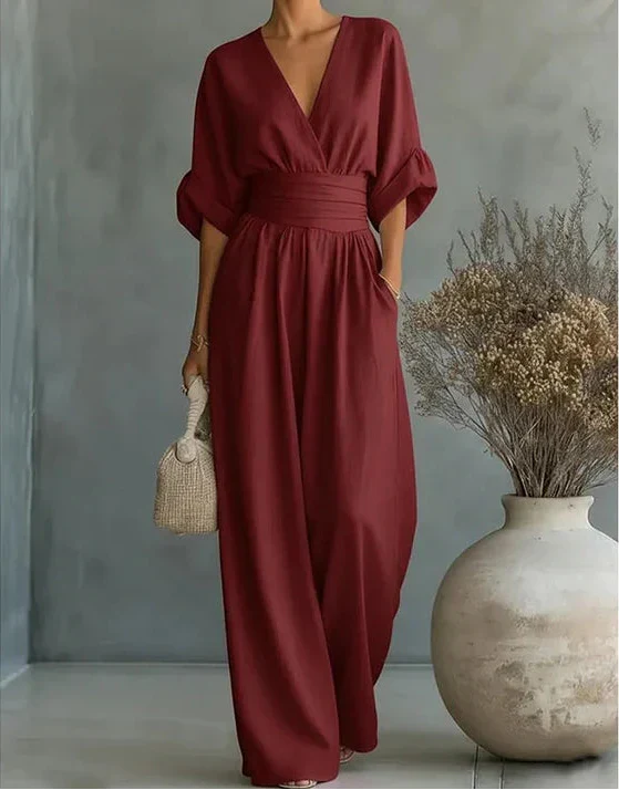 Elisa | Jumpsuit Elegante Fluida con Scollo a V
