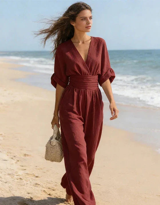 Elisa | Jumpsuit Elegante Fluida con Scollo a V