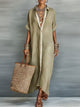 Manuela | Minimalist Olive Green Long Dress